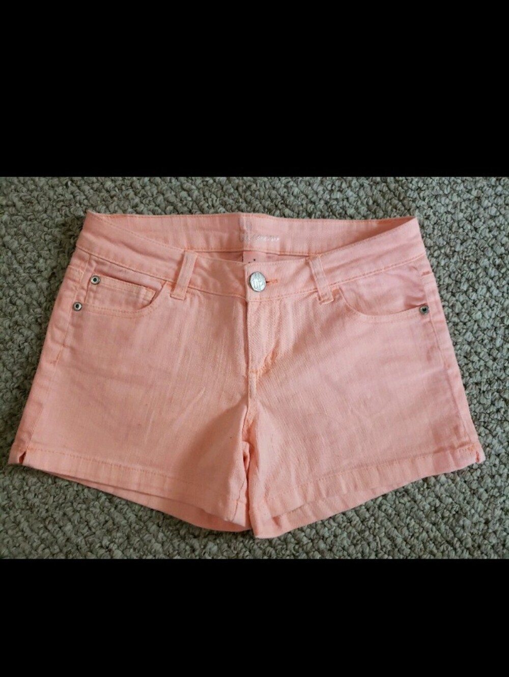Celebrity Pink Peach Denim Jean Shorts